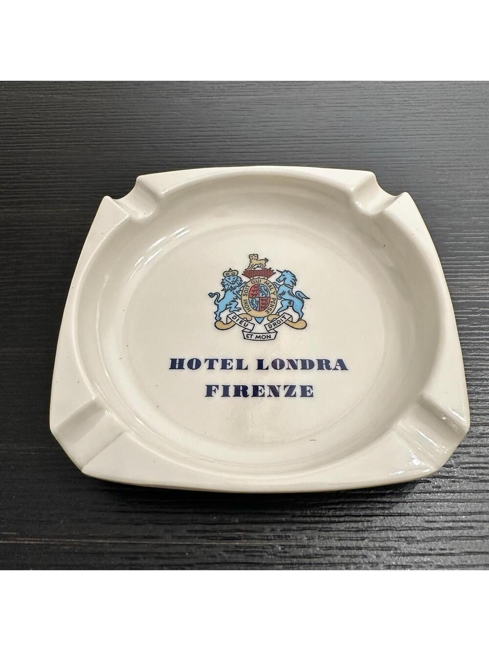 Vintage Hotel Londra Firenze Melamine Ashtray Made In Italy Excellent Condition